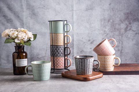 Stoneware Coffee Mug Set Nordic Color