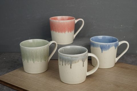 New Bone China Coffee Mug Set Reactive Glaze YH046