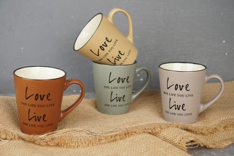 Stoneware Mug LOVE LIVE LS153