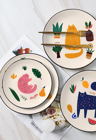 New Bone China Plate Withe Animal Design