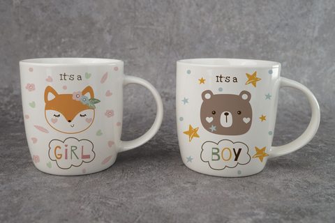 New Bone China Mug with Cute Cartoon Design B2758