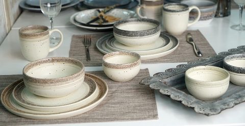 Stoneware Nature Color Dinnerware Set QX660