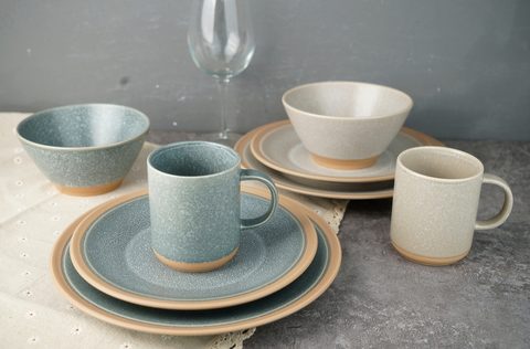Stoneware Dinnerware Set Reactive Glaze with Rouge Glaze