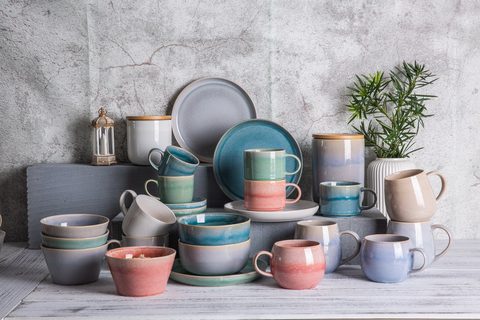 Stoneware Dinnerware Set Reactive Glaze YX