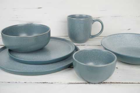 Stoneware Dinnerware Set Reactive Glaze QX700