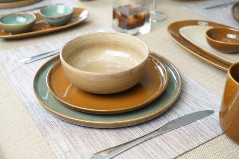 Stoneware Reactive Glaze Dinnerware Set European Popular LS059