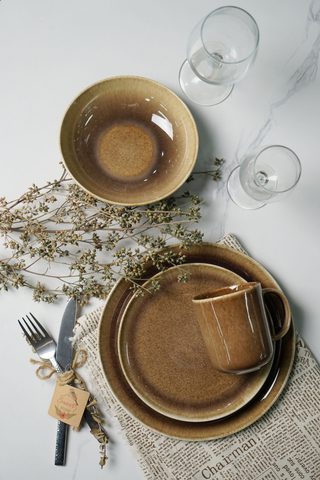 Stoneware Reactive Glaze Dinnerware Set QX681