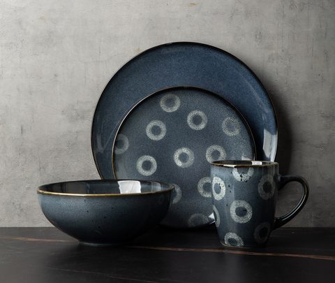 Stoneware Dinnerware Set Reactive Glaze YX