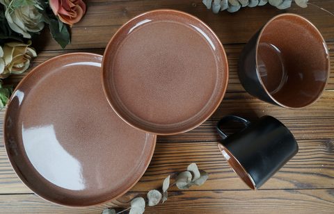 Stoneware Dinnerware Set Reactive Glaze QX606F