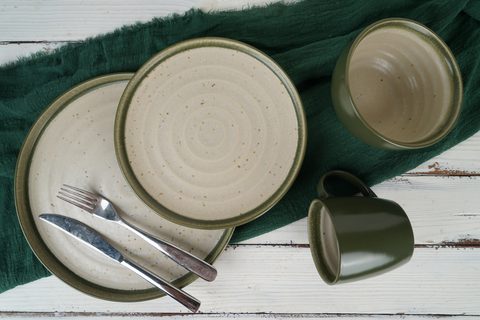 Stoneware Dinnerware Set Reactive Glaze LS151