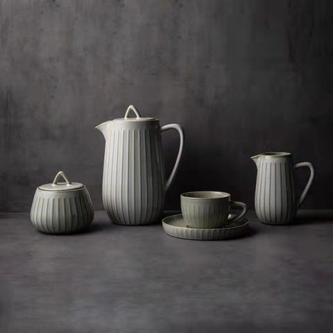 Stoneware Reactive Glaze Sugar Pot Milk Jar Water Pot