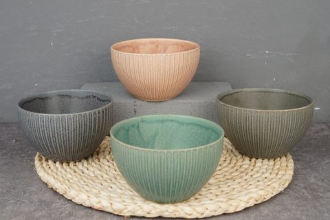 New Bone China Bowl Set Reactive Glaze YH048