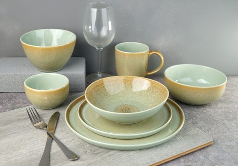 Stoneware Dinnerware Set Reactive Glaze