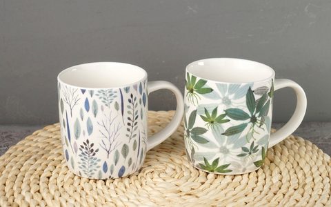 New Bone China Mug with Flower Design