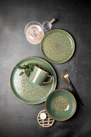 Stoneware Reactive Glaze Dinnerware Set QX