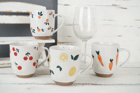 Stoneware Mug Fruit Design LS165