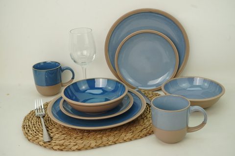 Stoneware Dinnerware Matte Stone Finish with Reactive Glaze