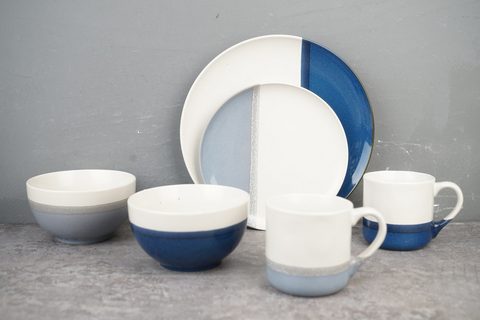 Stoneware Dinnerware Set Overlap Glaze BH833