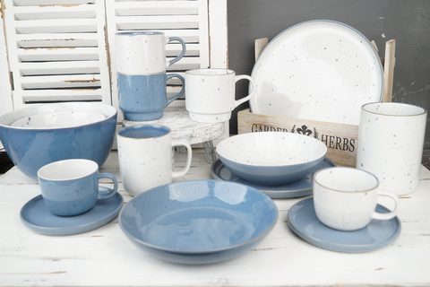 Stoneware Dinnerware Set Reactive Glaze LS144
