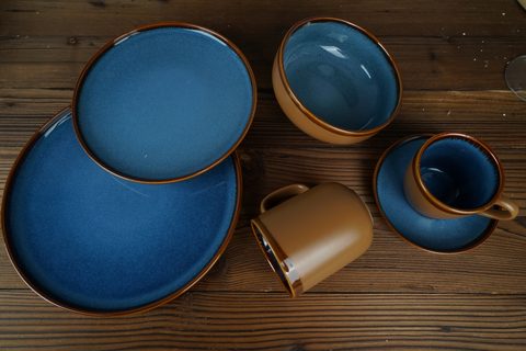 Stoneware Reactive Glaze Dinnerware Set European Popular LS147