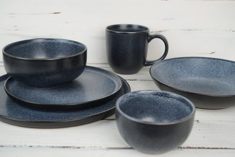 Stoneware Dinnerware Set Reactive Glaze QX700