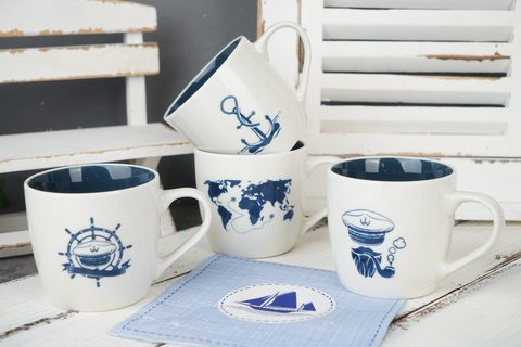 New Bone China Mug with Marine Design K710