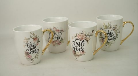 New Bone China Mug Set Valentines Day Gift Mug Set