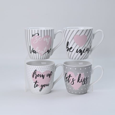 Porcelain XXL Mug with Love Word Design Valentine Gift Mug
