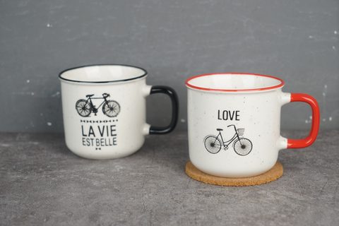 New Bone China Mug Set Embossed Pattern HS0007