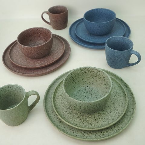 Stoneware Matte Color Dinnerware Set Rough Glaze LS061