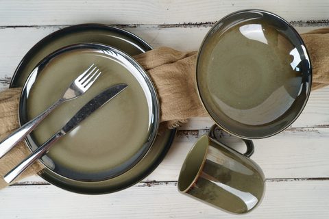 Stoneware Dinnerware Set with Reactive Glaze QX709