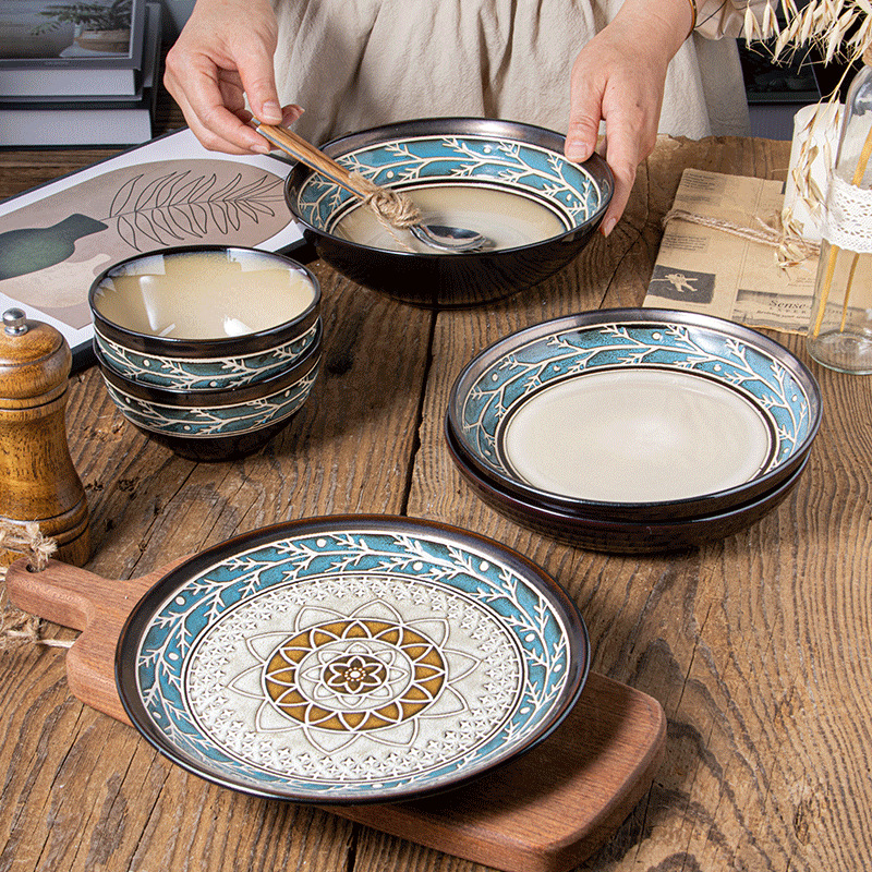 European Norwegian Forest Hand-painted Dinnerware Set