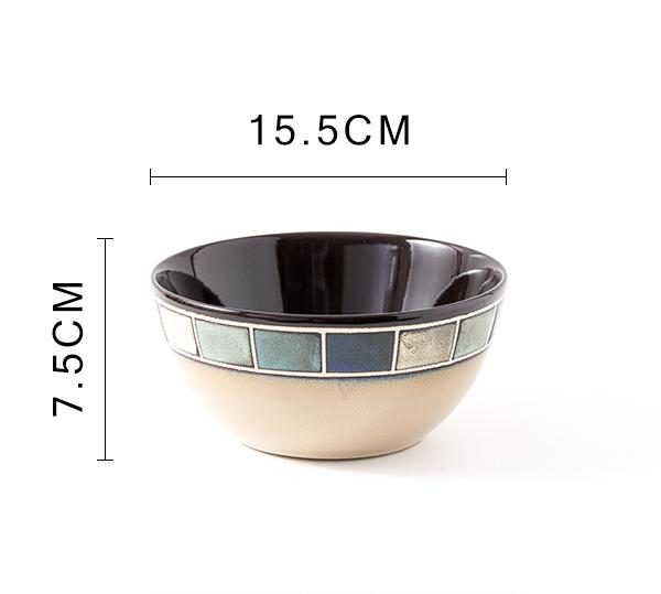 Blue Grid Noodle Bowl (6-inch)
