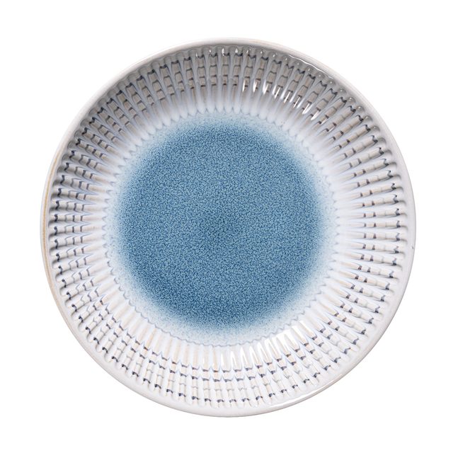 European Embossed Underglaze Deep Plate