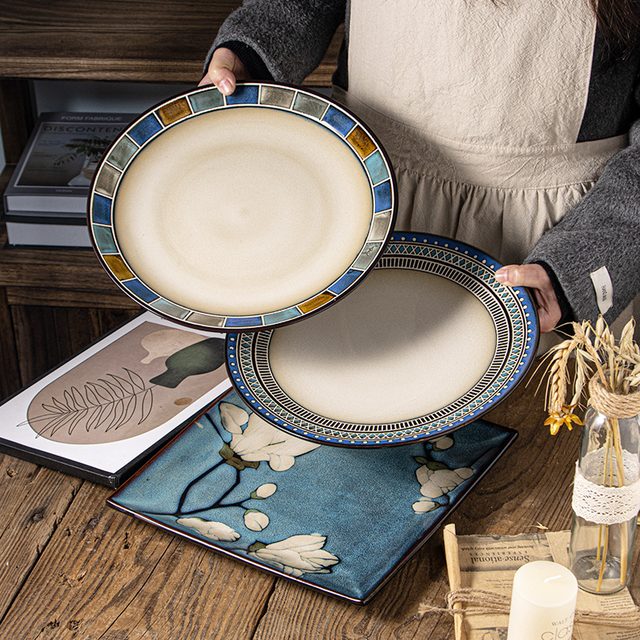 Kiln-changed Reactive Glaze Steak Plate Collection