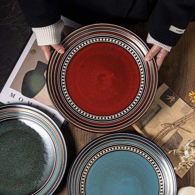 Kiln-changed Reactive Glaze Steak Plate Collection