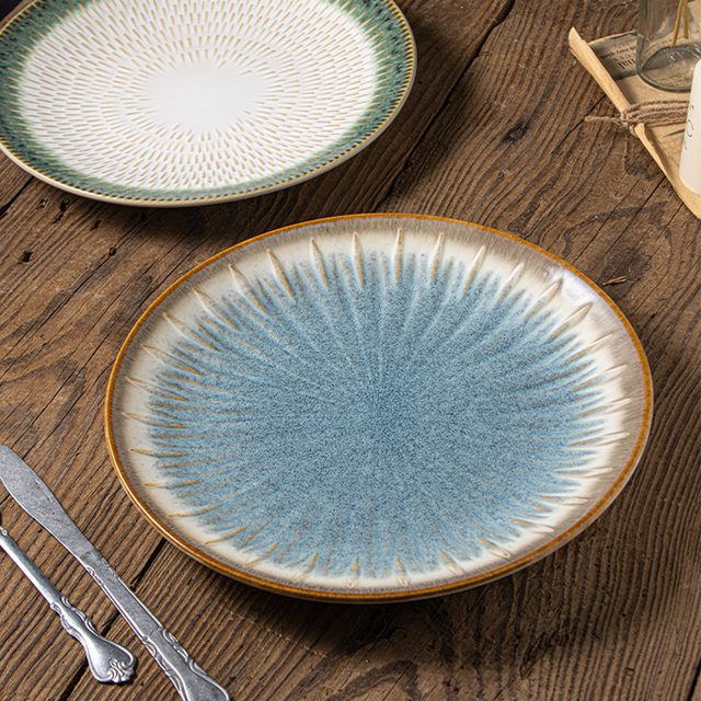 Kiln-changed Reactive Glaze Steak Plate Collection