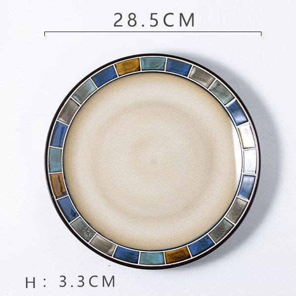 Blue Grid Steak Plate (11-inch)