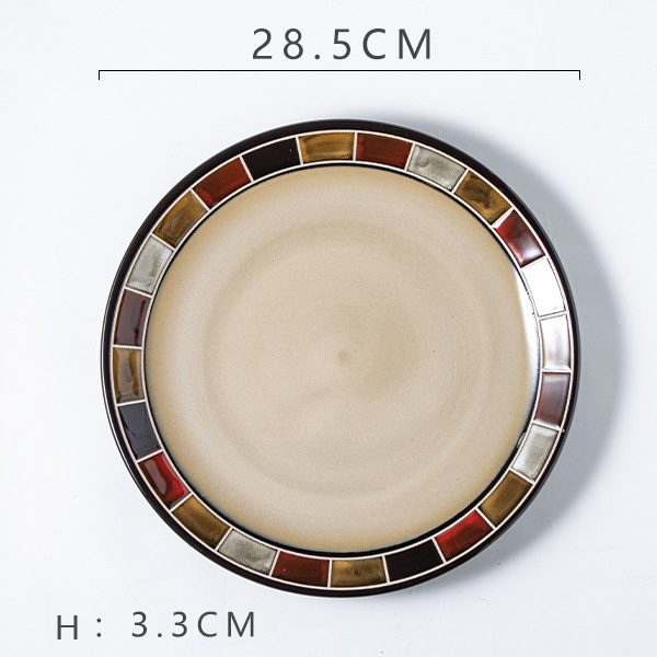 Red Grid Steak Plate (11-inch)