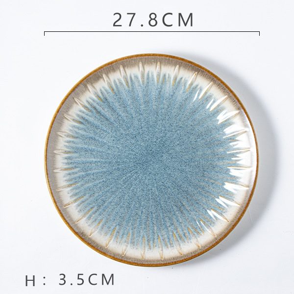 Roman Embossed Green Steak Plate (11-inch)