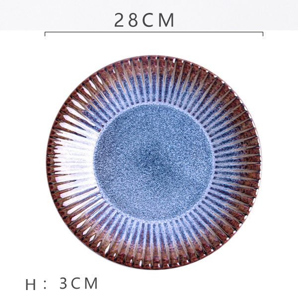 Blue-Gray Embossed Steak Plate (11-inch)