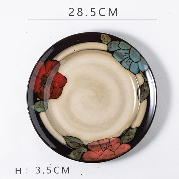 Tri-Color Flower Steak Plate (11-inch)
