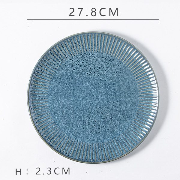 Blue Ripple Steak Plate (11-inch)