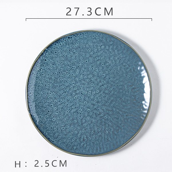 Carved Blue Steak Plate (11-inch)