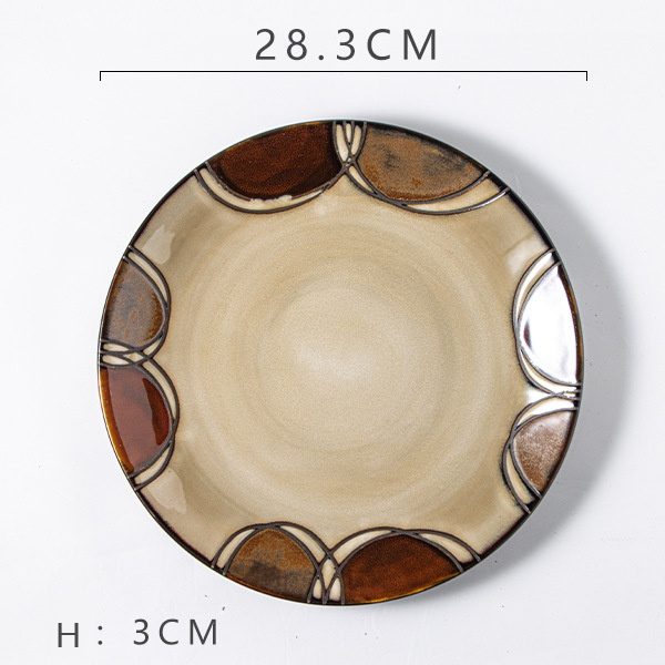 Hand-Painted Circle Steak Plate (11-inch)