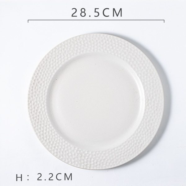 Embossed White Steak Plate (11-inch)