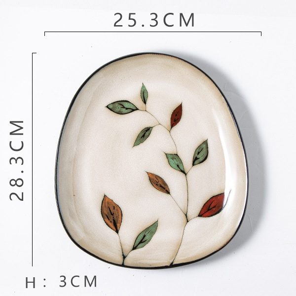 Colorful Leaf Iridescent Steak Plate (11-inch)
