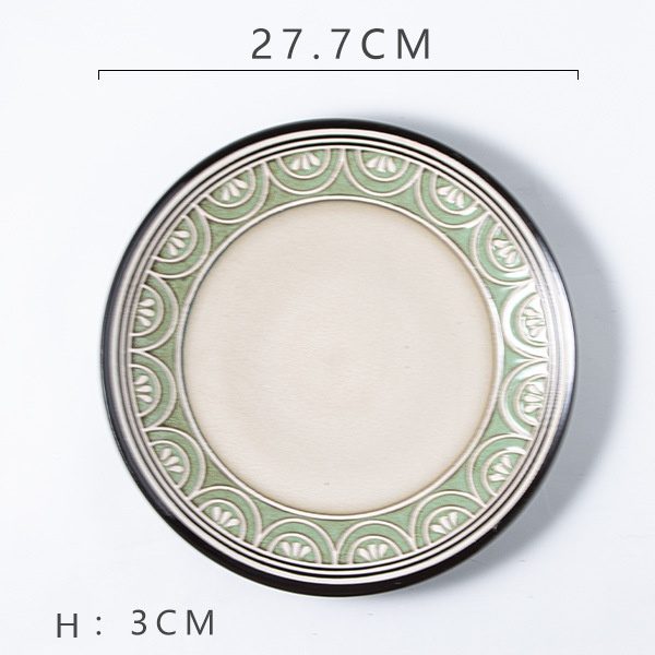 Embossed Green Steak Plate (11-inch)