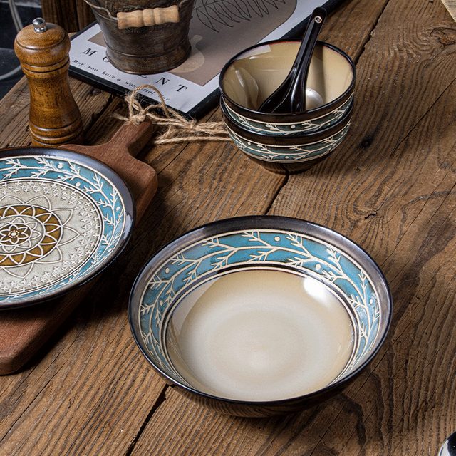 European Norwegian Forest Hand-painted Dinnerware Set