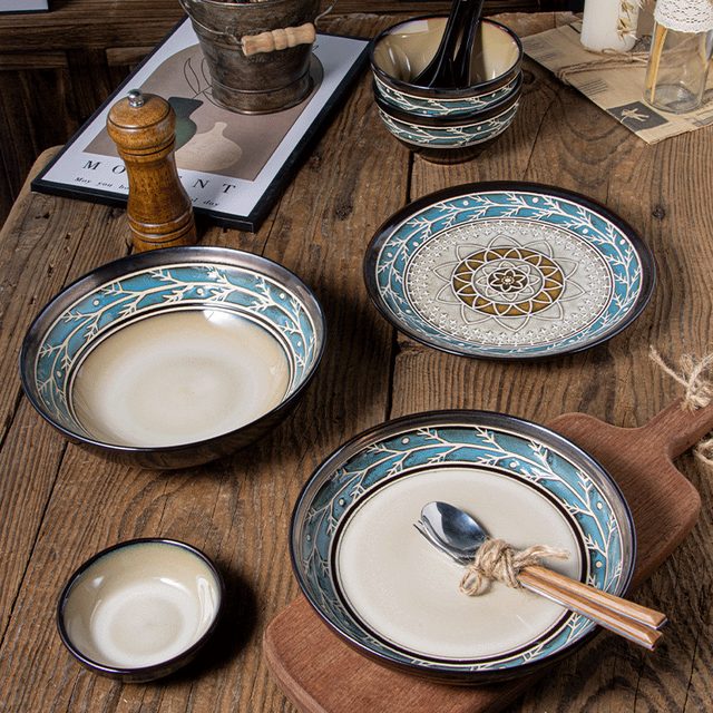 European Norwegian Forest Hand-painted Dinnerware Set